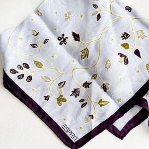 ESPRIT Silk Blue Purple Floral Small Neck Scarf